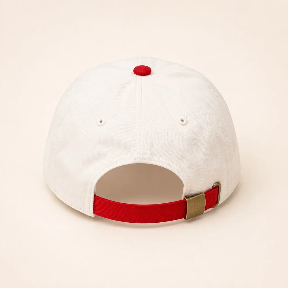 Time and Tru Yacht Club Baseball Cap Cream Red Nautical USA Classic American Hat